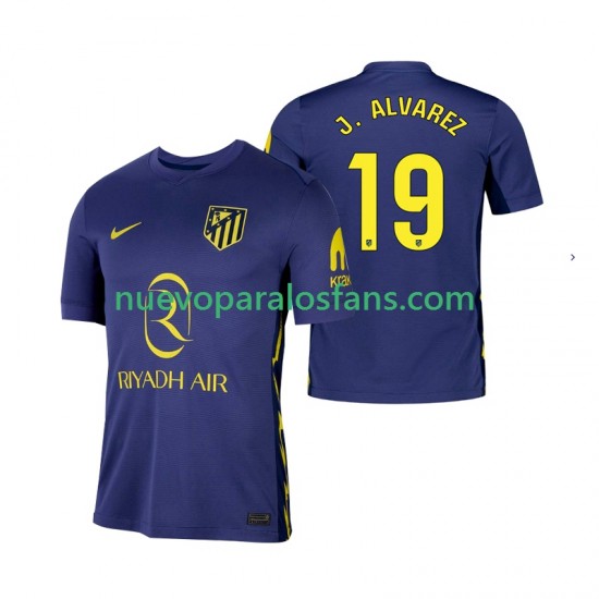 Camiseta de Fútbol Atlético Madrid Julian Alvarez 19 Hombre Exterior 2025-2026 Manga Corta