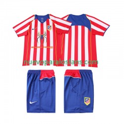 Camiseta de Fútbol Atlético Madrid 2005 Retro Niño Casa 2004 Manga Corta