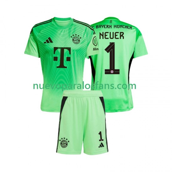Camiseta de Fútbol Bayern de Múnich Manuel Neuer 1 Portero Niño Casa 2025-2026 Manga Corta