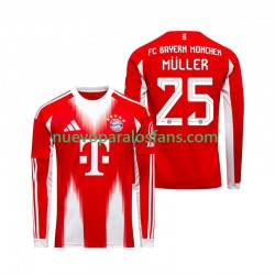 Camiseta de Fútbol Bayern de Múnich Thomas Muller 25 Hombre Casa 2025-2026 Manga Larga