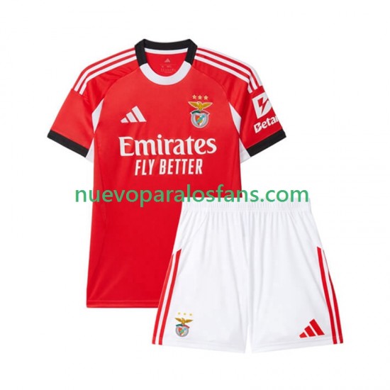 Camiseta de Fútbol Benfica Niño Casa 2025-2026 Manga Corta