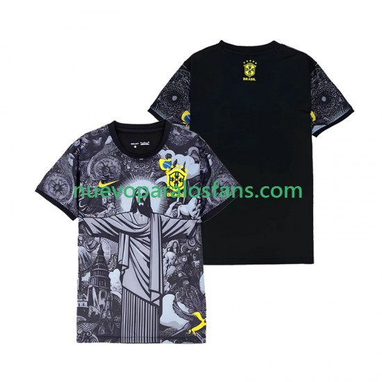 Camiseta de Fútbol Brasil Cheist the Redeemer Hombre Casa 2024 Manga Corta
