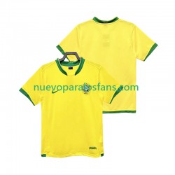 Camiseta de Fútbol Brasil Retro Hombre Casa 2006 Manga Corta