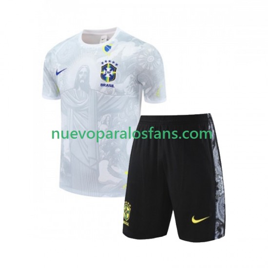 Brasil Special JESUS Football Shirts Niño Casa 2024-2025 Manga Corta