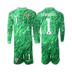 Camiseta de Fútbol Croacia DOMINIK LIVAKOVIC 1 Portero Niño Exterior 2024 Manga Larga
