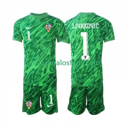 Camiseta de Fútbol Croacia DOMINIK LIVAKOVIC 1 Portero Niño Exterior 2024 Manga Corta