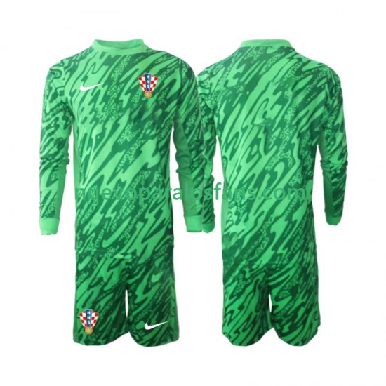Camiseta de Fútbol Croacia Portero Niño Exterior 2024 Manga Larga
