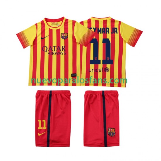 Camiseta de Fútbol FC Barcelona Neymar JR 11 2013 2014 Retro Niño Exterior Manga Corta