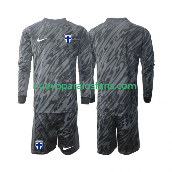 Camiseta de Fútbol Finlandia Portero Niño Casa 2024 Manga Larga