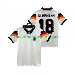 Camiseta de Fútbol Alemania KLINSMANN 18 1992 Retro Hombre Casa Manga Corta