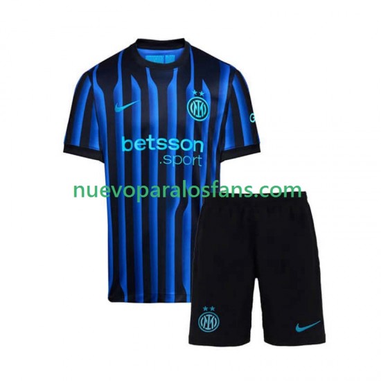 Camiseta de Fútbol Inter Milan Niño Casa 2025-2026 Manga Corta