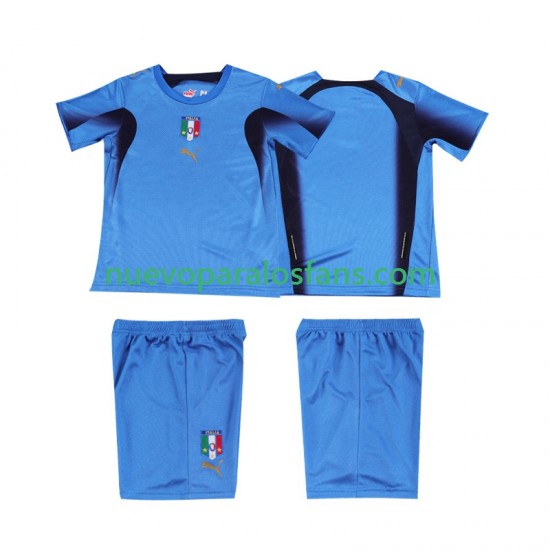 Camiseta de Fútbol Italia Retro Niño Casa 2006 Manga Corta