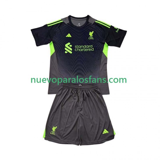 Camiseta de Fútbol Liverpool Portero Niño Casa 2025-2026 Manga Corta