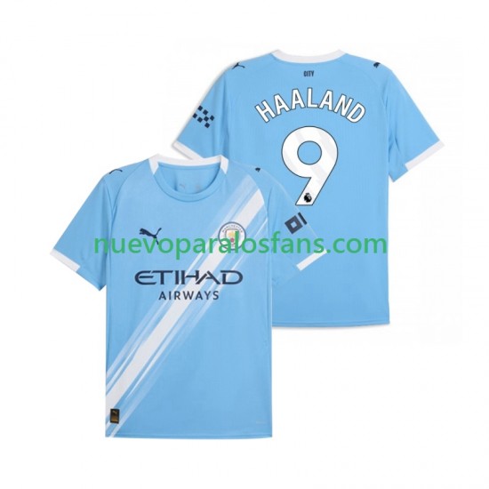 Camiseta de Fútbol Manchester City Erling Haaland 9 Hombre Casa 2025-2026 Manga Corta