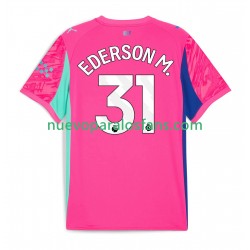 Camiseta de Fútbol Manchester City Ederson Moraes 31 Portero Hombre Exterior 2025-2026 Manga Corta