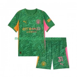 Camiseta de Fútbol Manchester City Ederson Moraes 31 Portero Niño Casa 2025-2026 Manga Corta