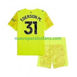 Camiseta de Fútbol Manchester City Ederson Moraes 31 Portero Niño Tercera 2025-2026 Manga Corta