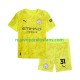 Camiseta de Fútbol Manchester City Ederson Moraes 31 Portero Niño Tercera 2025-2026 Manga Corta