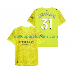 Camiseta de Fútbol Manchester City Ederson Moraes 31 Portero Hombre Tercera 2025-2026 Manga Corta