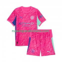 Camiseta de Fútbol Manchester City Portero Niño Exterior 2025-2026 Manga Corta