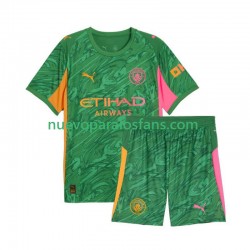 Camiseta de Fútbol Manchester City Portero Niño Casa 2025-2026 Manga Corta