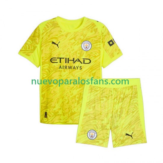 Camiseta de Fútbol Manchester City Portero Niño Tercera 2025-2026 Manga Corta