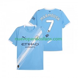 Camiseta de Fútbol Manchester City Omar Marmoush 7 Hombre Casa 2025-2026 Manga Corta