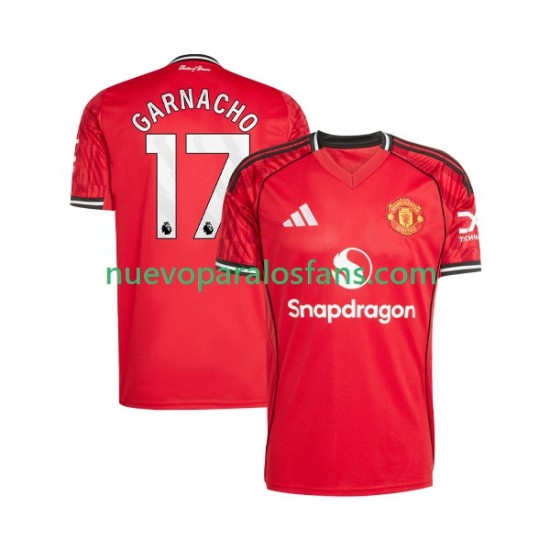 Camiseta de Fútbol Manchester United Alejandro Garnacho 17 Hombre Casa 2025-2026 Manga Corta