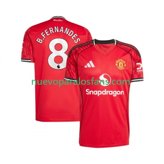 Camiseta de Fútbol Manchester United Bruno Fernandes 8 Hombre Casa 2025-2026 Manga Corta