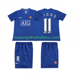 Camiseta de Fútbol Manchester United GIGGS 11 Retro Niño Exterior 2008 Manga Corta
