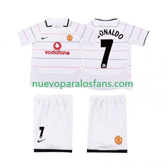 Camiseta de Fútbol Manchester United Cristiano Ronaldo 7 2003 2005 Retro Niño Casa Manga Corta