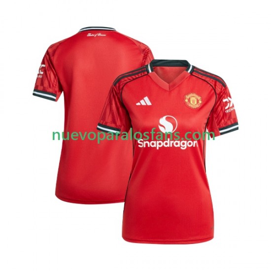 Camiseta de Fútbol Manchester United Mujer Casa 2025-2026 Manga Corta