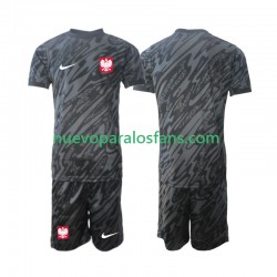 Camiseta de Fútbol Polonia Portero Niño Exterior 2024 Manga Corta
