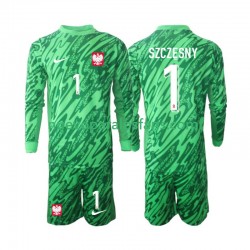 Camiseta de Fútbol Polonia Szczesny 1 Portero Niño Tercera 2024 Manga Larga