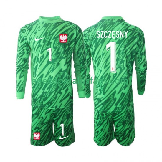 Camiseta de Fútbol Polonia Szczesny 1 Portero Niño Tercera 2024 Manga Larga