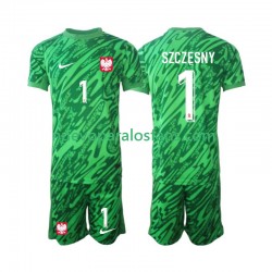 Camiseta de Fútbol Polonia Szczesny 1 Portero Niño Tercera 2024 Manga Corta