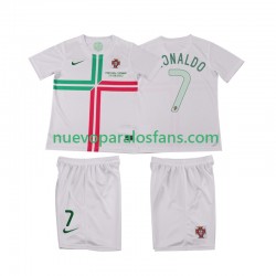 Camiseta de Fútbol Portugal Cristiano Ronaldo 7 2012 Retro Niño Exterior Manga Corta