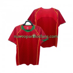 Camiseta de Fútbol Portugal Retro Hombre Casa 2004 Manga Corta