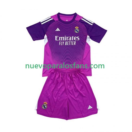 Camiseta de Fútbol Real Madrid Portero Niño Exterior 2025-2026 Manga Corta