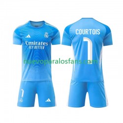 Camiseta de Fútbol Real Madrid Thibaut Courtois 1 Portero Niño Casa 2025-2026 Manga Corta