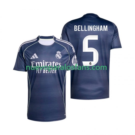 Camiseta de Fútbol Real Madrid Jude Bellingham 5 Hombre Exterior 2025-2026 Manga Corta