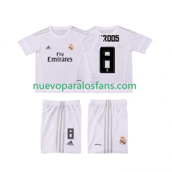 Camiseta de Fútbol Real Madrid KROOS 8 2015 2016 Retro Niño Casa Manga Corta
