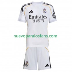 Camiseta de Fútbol Real Madrid Niño Casa 2025-2026 Manga Corta