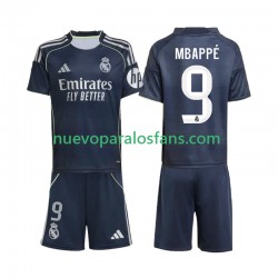 Camiseta de Fútbol Real Madrid Mbappé Kylian 9 Niño Exterior 2025-2026 Manga Corta