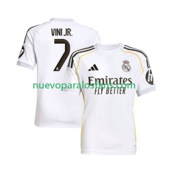 Camiseta de Fútbol Real Madrid Vinicius Junior 7 Hombre Casa 2025-2026 Manga Corta