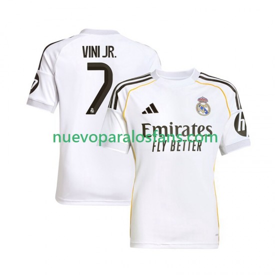 Camiseta de Fútbol Real Madrid Vinicius Junior 7 Hombre Casa 2025-2026 Manga Corta