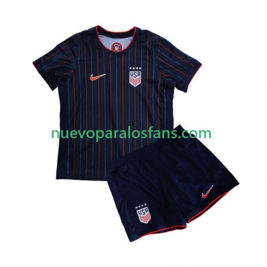Camiseta de Fútbol Estados Unidos Niño Exterior 2025 Manga Corta