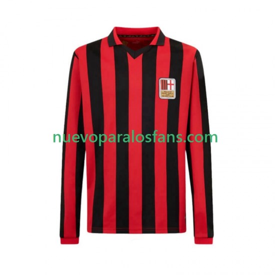 Camiseta de Fútbol AC Milan 125th Anniversary Hombre Casa 2024-2025 Manga Larga