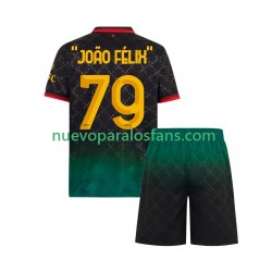 Camiseta de Fútbol AC Milan JOAO FELIX 79 Niño Cuarto 2024-2025 Manga Corta
