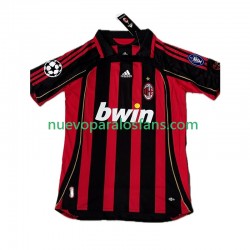 Camiseta de Fútbol AC Milan KAKA 8 2007 Retro Hombre Casa 2006 Manga Corta